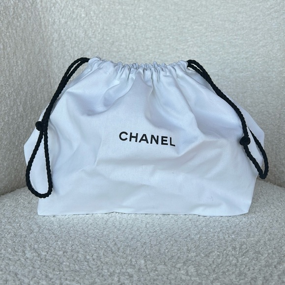 CHANEL Handbags - COPY - Chanel White Cotton Drawstring Bag